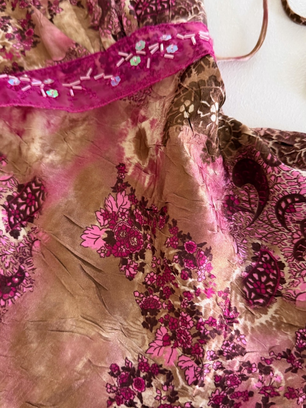 Vintage Paisley Satin Cami Top - Floral
Embellished - Picture 5 of 7